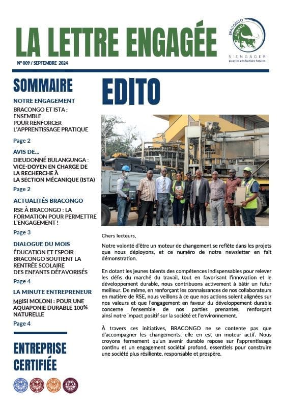 La Lettre Engagée n°9 : BRACONGO, acteur de changement…