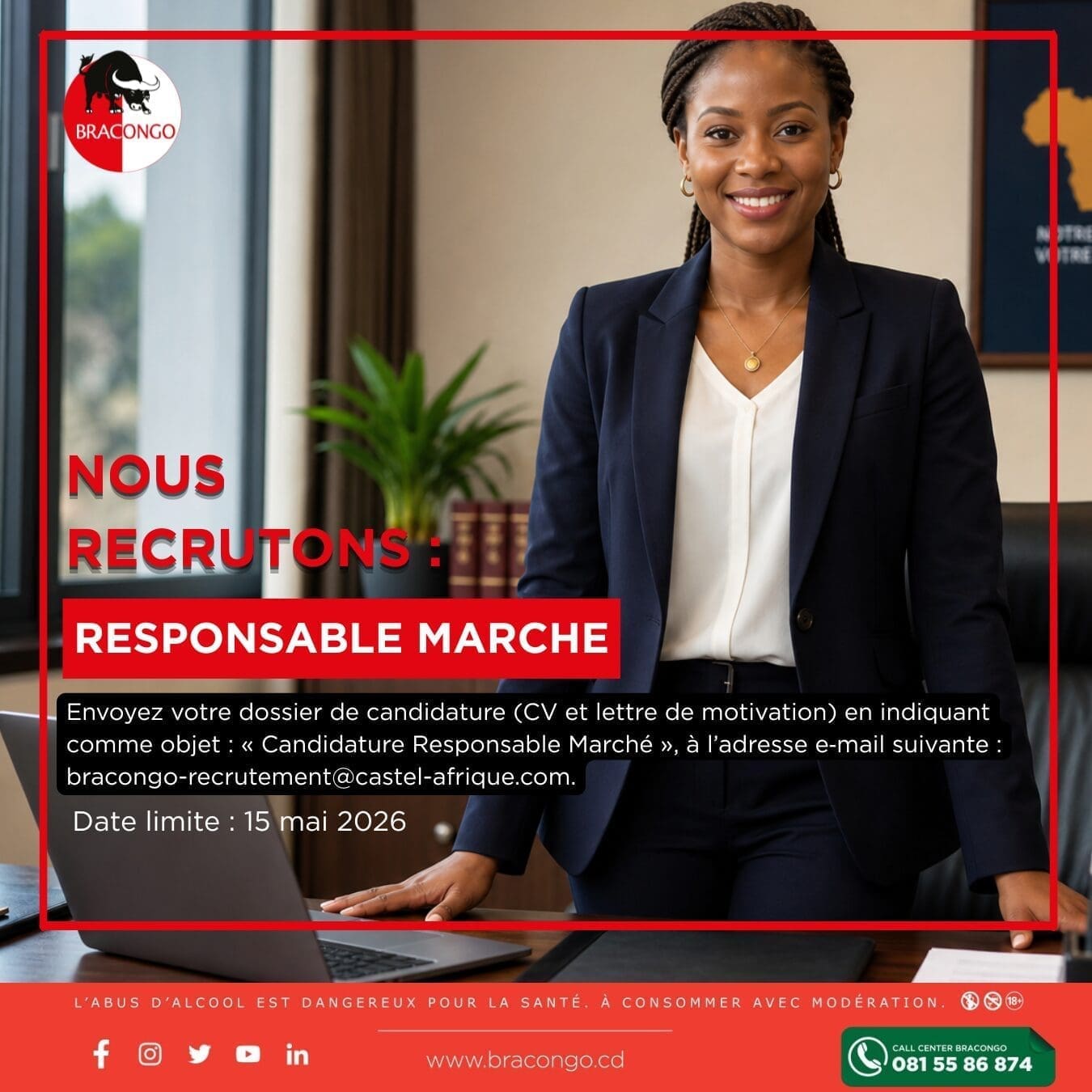 Nous recrutons un Responsable Marché